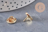 Broche pin's coeur laiton doré 11mm, x1 (G10989)