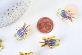 Broche pins insecte mystique doré émaillé,décoration veste, 28x19mm, x1 (G5542)