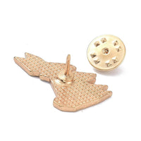 Broche pins lapin origami doré émail Jaunz 29x18mm,décoration veste, x1 (G6612)