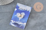 Broche pin's noeud blanc plastique & fer doré 18.5mm, x1 (G11331)