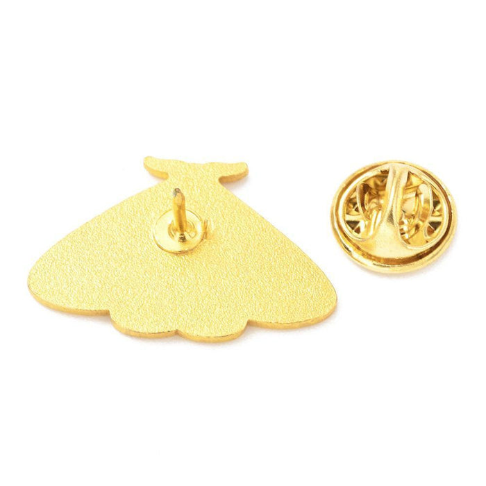 Broche pins papillon mystique doré émail bleu 27.5x18mm, x1 (G5547)