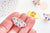 Broche pins papillon mystique doré émail rose 27.5mm, x1 (G5544)