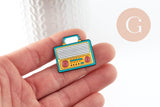 Broche pins radio émaillé 30.5mm, x1 (G9475)