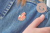 Broche pins renard roux doré émail orange 33mm ,x1 (G5552)