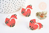 Broche pins renard roux doré émail orange 33mm ,x1 (G5552)