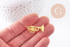 Broche pins trompette tuba zamac doré 29.5mm, x1 (G10159)