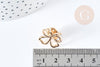 Broche trèfle à 4 feuilles laiton doré 48mm, x1 (G8498)