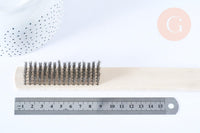 Brosse métallique nettoyage bijoux en bois et acier inoxydable 20 mm, x1 (G7065)