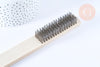 Brosse métallique nettoyage bijoux en bois et acier inoxydable 20 mm, x1 (G7065)