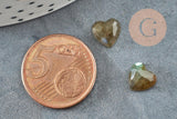 Cabochon Cœur pierre labradorite naturelle facettée 8mm, x1 (G8876)