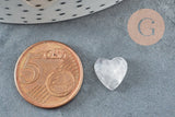 Cabochon Cœur pierre quartz rose naturel facetté 10mm, x1 (G8877)