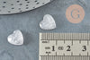 Cabochon Cœur pierre quartz rose naturel facetté 10mm, x1 (G8877)