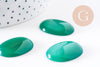 Cabochon agate naturelle vert émeraude 30x22mm, x1 (G10211)
