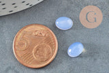 Cabochon agate violette, fournitures créatives, cabochon ovale, agate naturelle, pierre naturelle, cabochon Pierre,8 x 6mm, x1 G0450