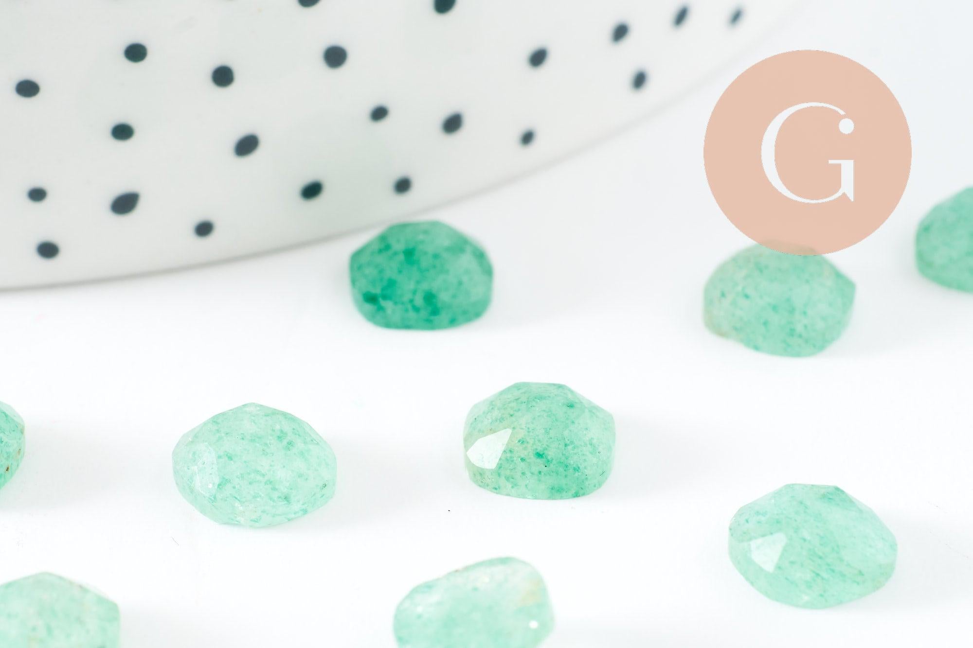 Cabochon carré aventurine naturelle 8x8mm, x1 (G9702)