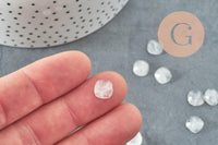 Cabochon carré cristal de roche naturel 8x8mm, x1 (G9684)