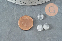 Cabochon carré cristal de roche naturel 8x8mm, x1 (G9684)