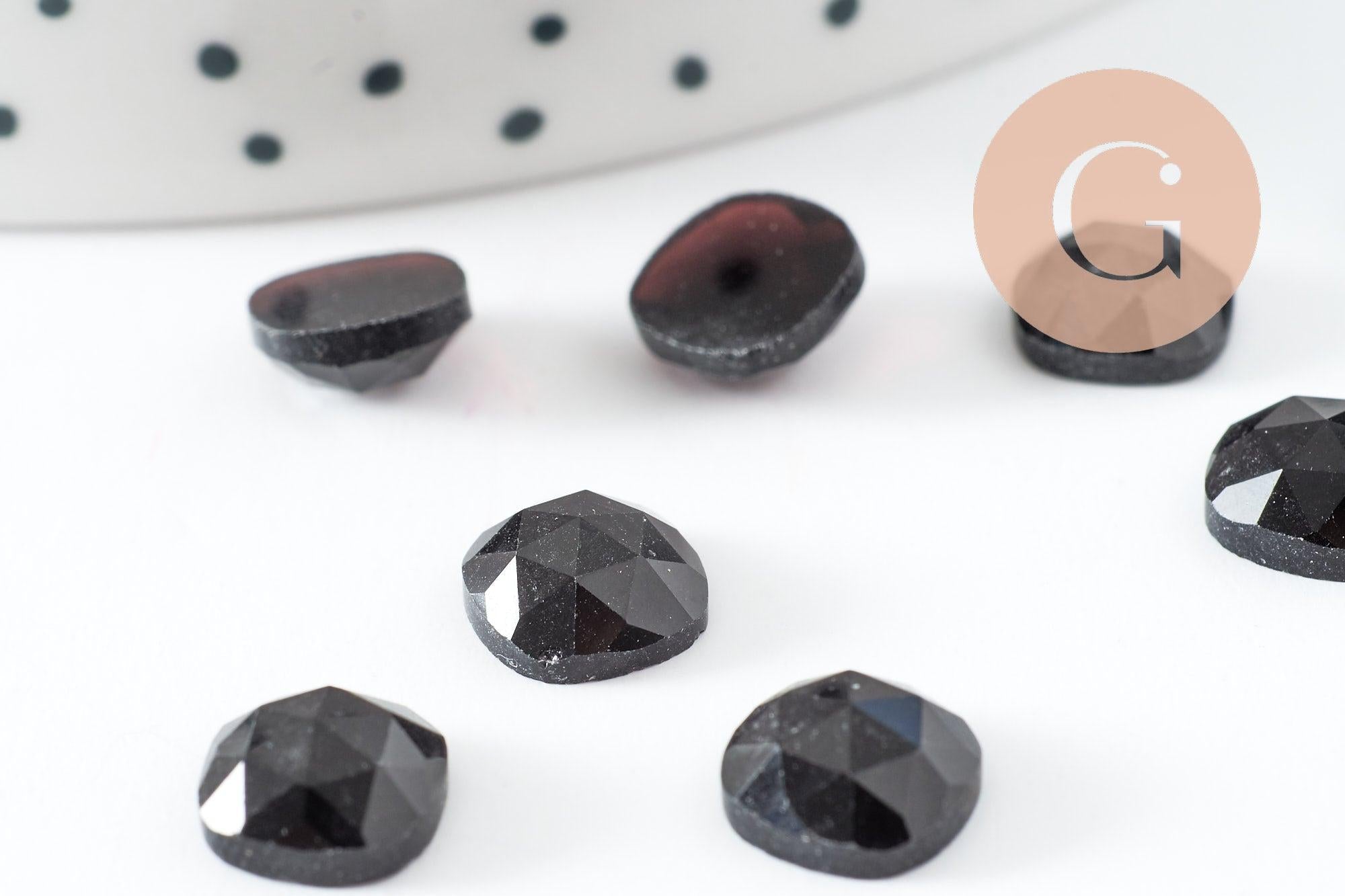 Cabochon carré obsidienne naturelle 8x8mm, x1 (G9700)