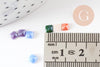 Cabochon carré verre irisé multicolore 4mm x20 (0.7g) (G1558)