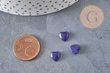 Natural lapis lazuli heart cabochon 8x8mm, x1 (G11273)
