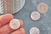 Cabochon disque quartz rose naturel 20mm, x1 (G9961)
