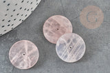 Cabochon disque quartz rose percé naturel 25mm, x1 (G6462)