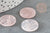 Cabochon disque quartz rose percé naturel 25mm, x1 (G6462)