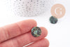 Cabochon disque rond turquoise africaine naturelle 15mm, x1 (G10213)