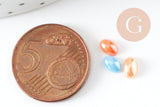 Cabochon dôme ovale verre irisé 6mmx4mm, x20 (G2255)