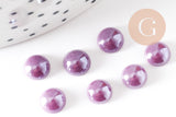 Cabochon dôme rond verre irisé 9mm, x20 (3 GR) (G1550)