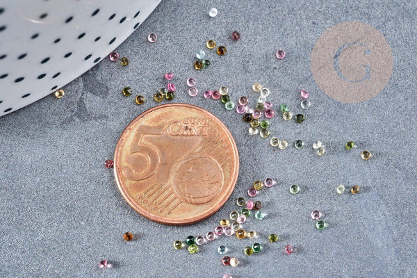 Cabochon forme diamant tourmaline naturelle 1.5mm, x1 (G8744)