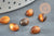 Cabochon goutte Œil de tigre naturel 8x6mm, x1 (G7572)