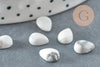 Cabochon goutte howlite naturelle blanc 8x6mm, x1 (G2267)