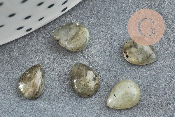 Cabochon goutte labradorite naturelle 6x8mm, x1 (G2270)