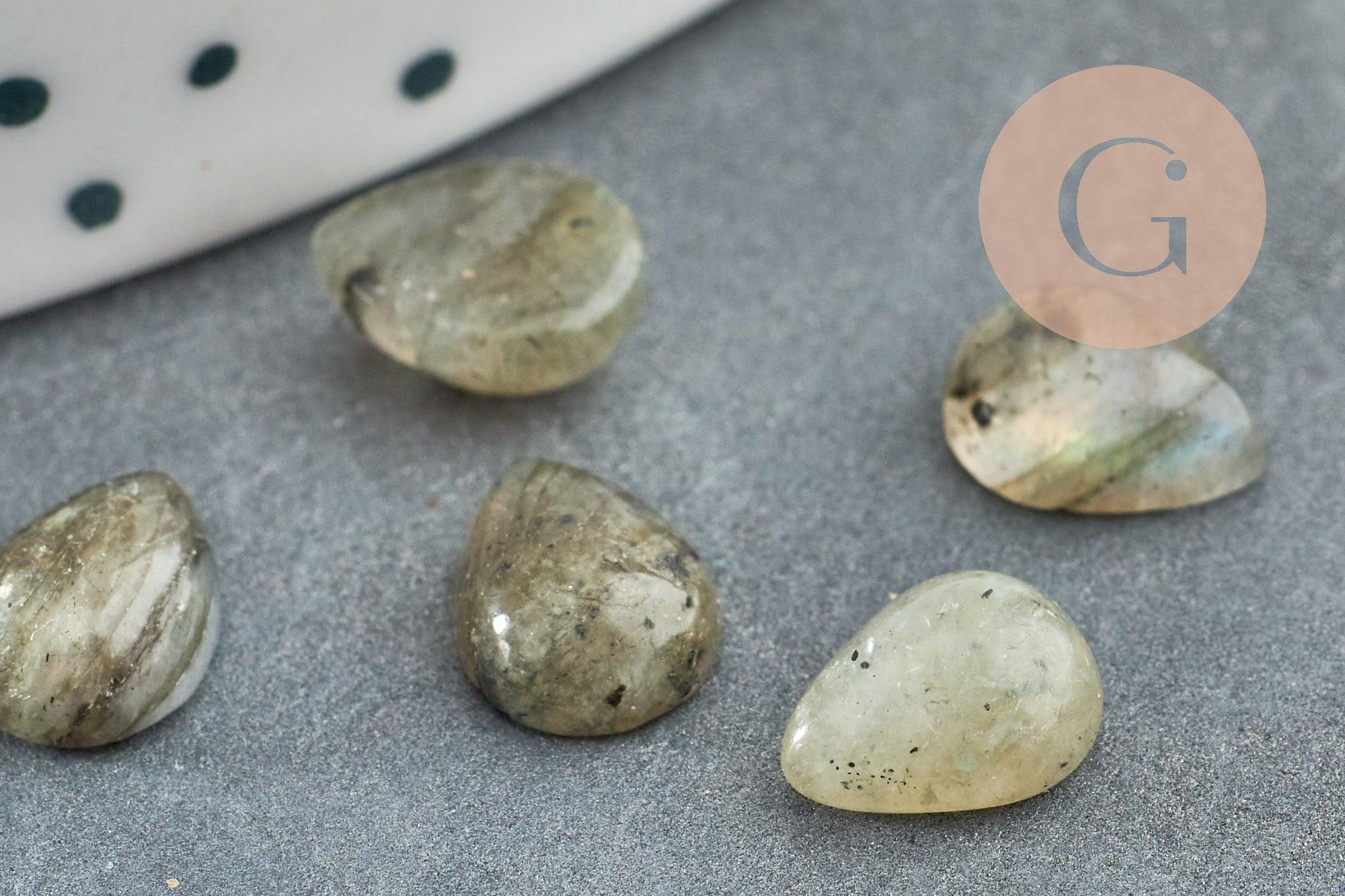 Cabochon goutte labradorite naturelle 6x8mm, x1 (G2270)