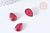 Cabochon goutte verre lisse rouge magenta 18x13mm, x1 (G8130)