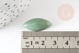 Cabochon marquise aventurine verte naturelle 25x11mm, x1 (G3177)