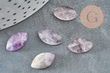 Cabochon marquise navette jade naturel violet 13.5x8mm, x1 (G5049)