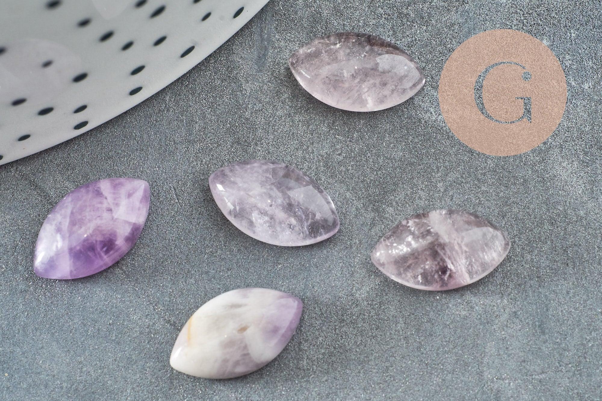 Cabochon marquise navette jade naturel violet 13.5x8mm, x1 (G5049)