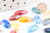 Cabochon marquise verre irisé multicolore 12mmx6mm, x10 (G2281)