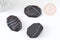Cabochon octogone agate naturelle noire 28-39mm, x1 (G4816)