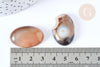 Cabochon ovale agate marron naturelle 29~30mm, x1 (G8024)