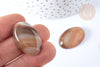 Cabochon ovale agate marron naturelle 29~30mm, x1 (G8024)