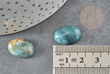 Cabochon ovale agate mousse vert foncé naturel 18x13mm, x1 (G8221)
