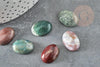 Cabochon ovale agate mousse verte naturelle 18x13mm, x1 (G2067)