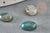 Cabochon ovale agate mousse verte naturelle,10x8mm, x1 (G1865)