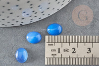 Cabochon ovale agate naturelle bleue 10x8mm,x1 (G1924)