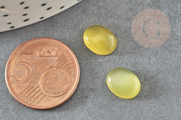 Cabochon ovale agate naturelle jaune 10x8mm, x1 (G1672)