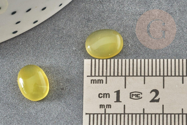 Cabochon ovale agate naturelle jaune 10x8mm, x1 (G1672)