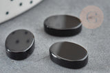 Cabochon ovale agate naturelle noire 10x14mm, x1 (G2026)